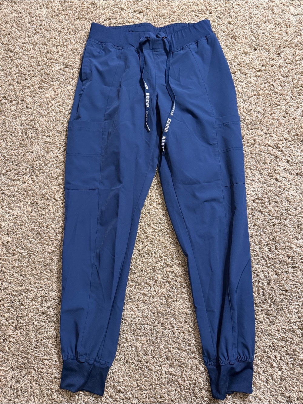 Med Couture Women's Navy Blue Jogger Track Pants with Drawstring